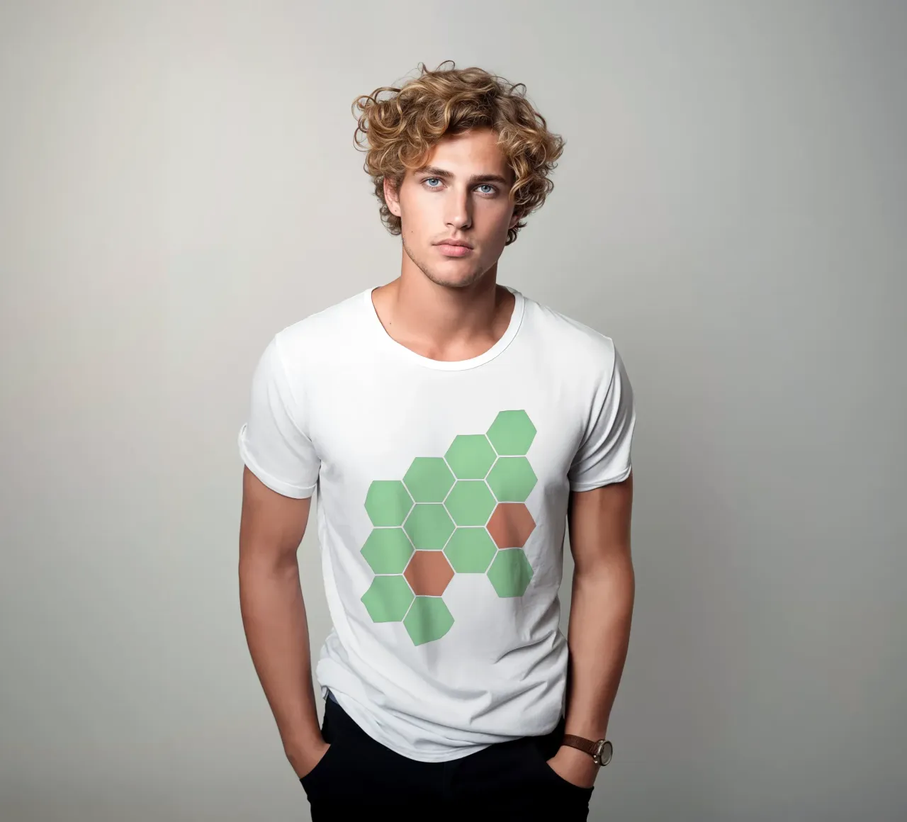 Mint Honeycomb t-shirt by Cassia Beck Collage