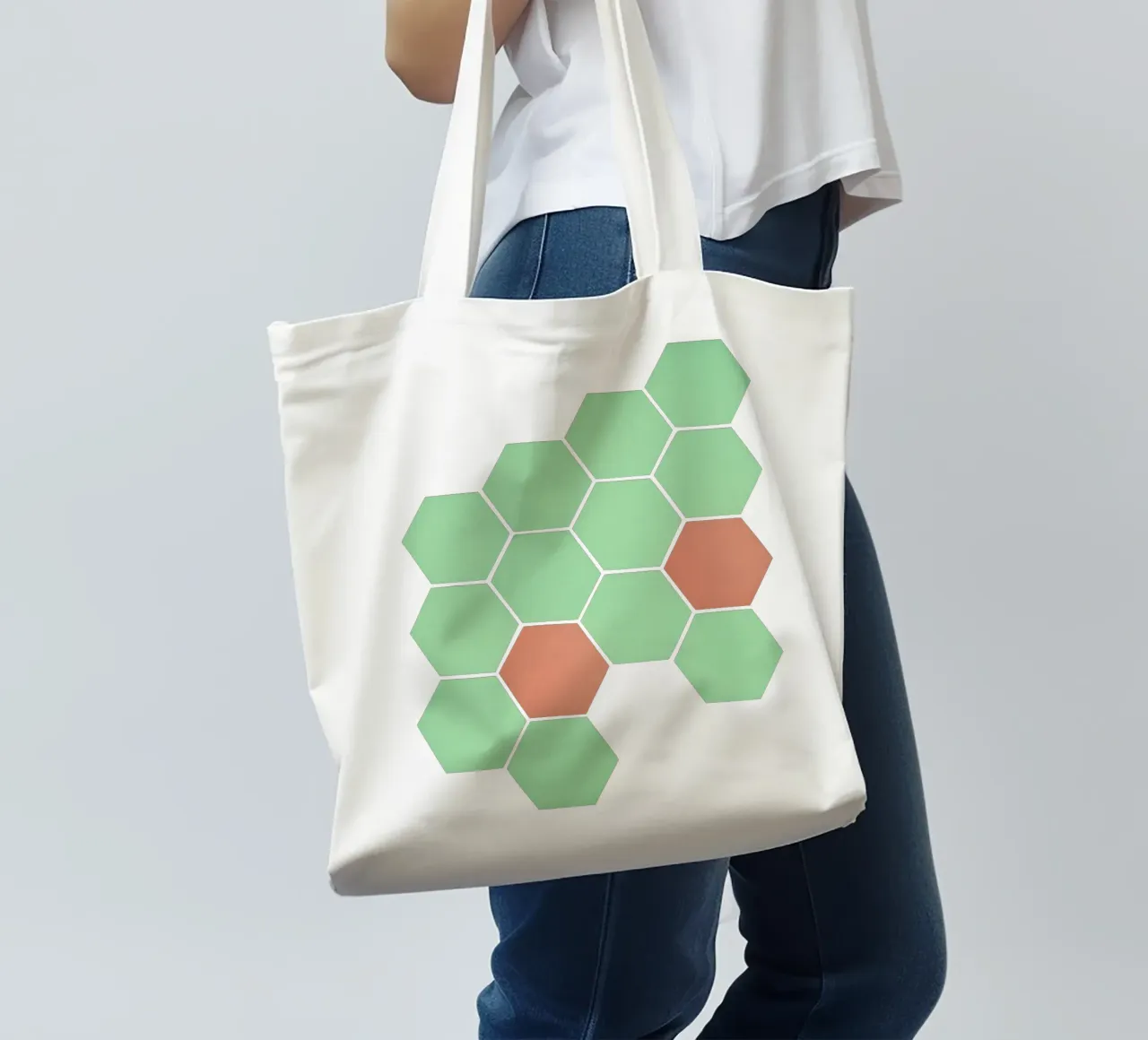 Mint Honeycomb tote bag by Cassia Beck Collage