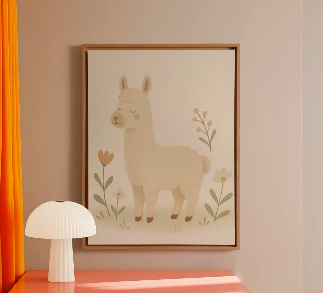 Llama Soft Pastel canvas by Attaboy Dsgn