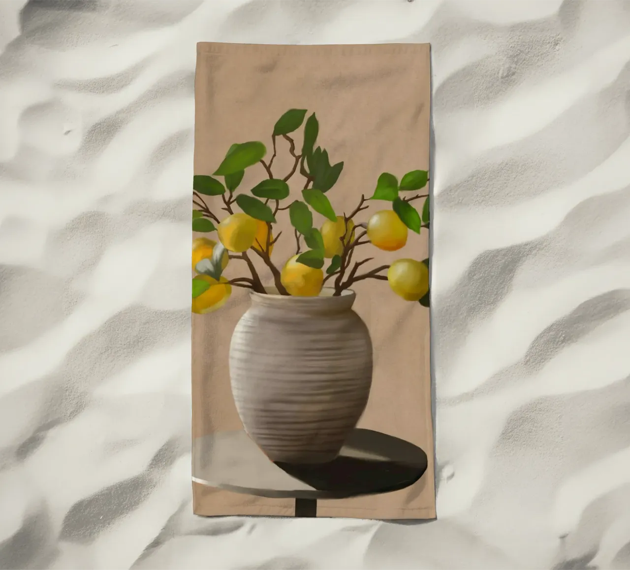 Lemons beach towel by Verse