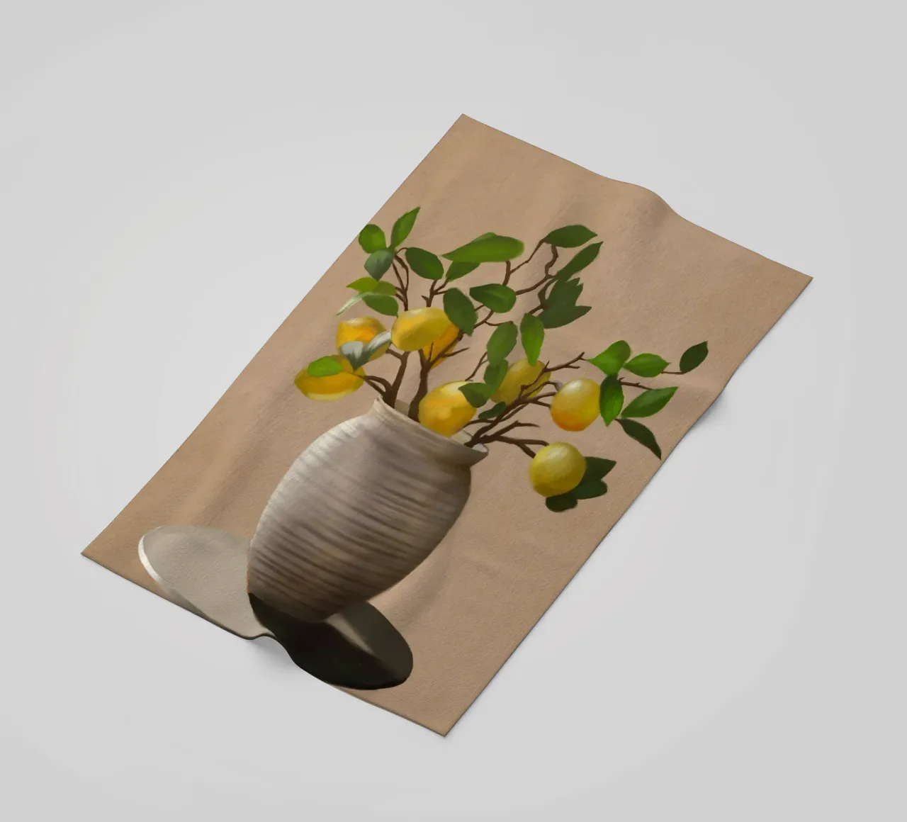 Lemons beach towel by Verse