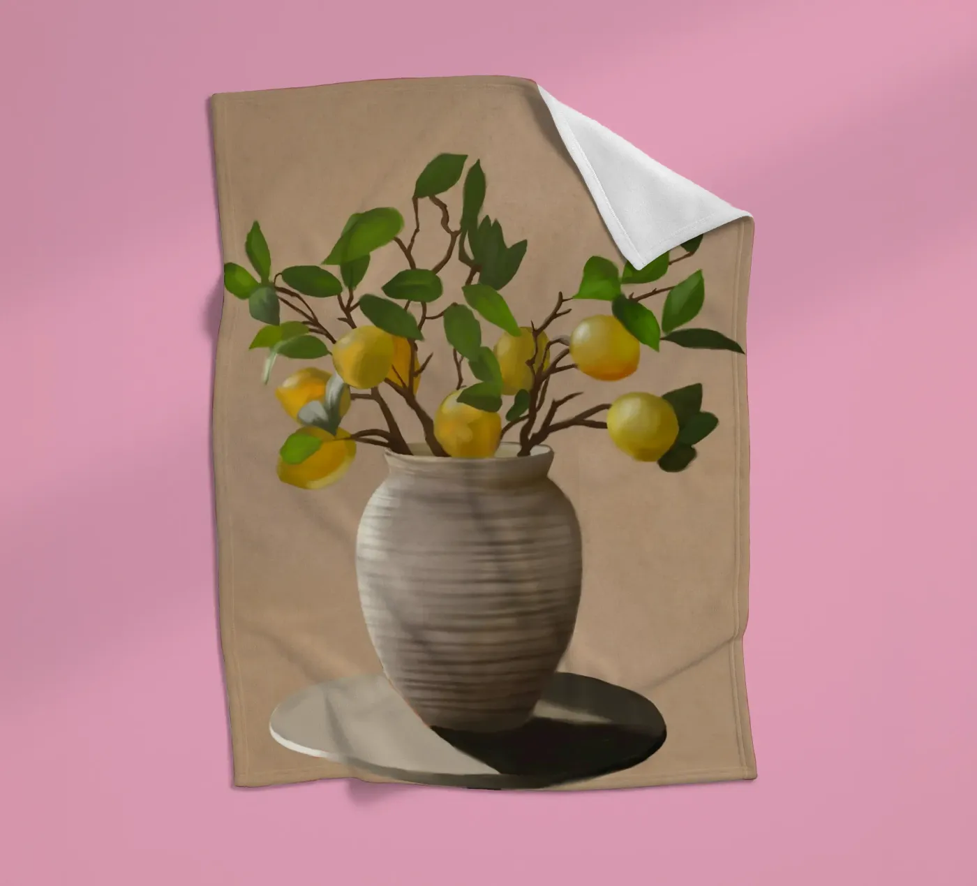 Lemons fleece blanket by Verse