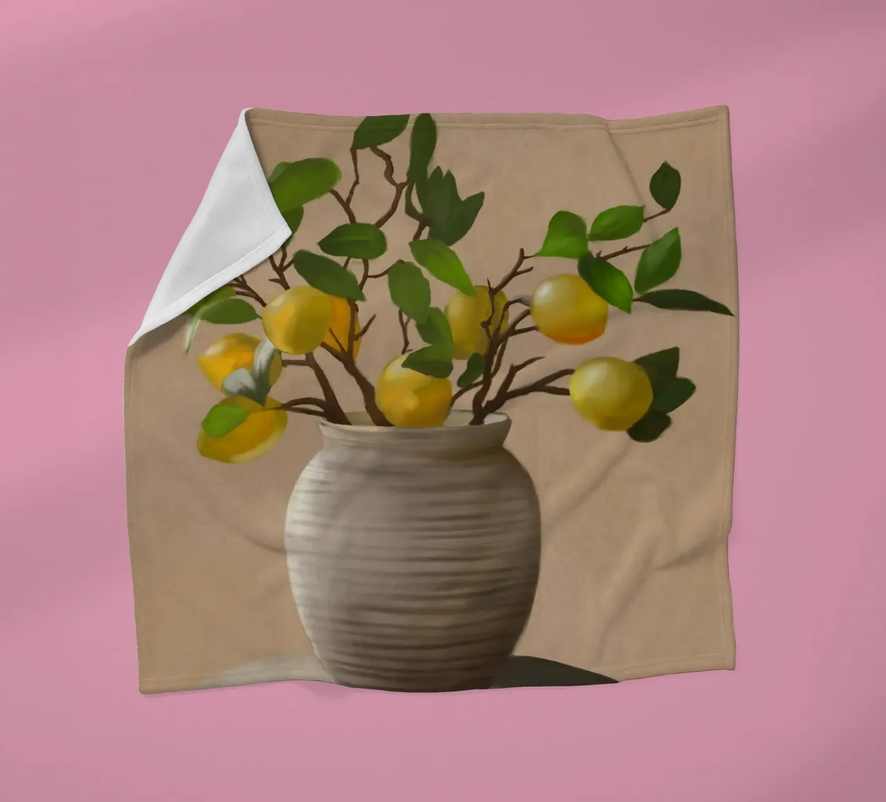 Zitronen Fleecedecke von Verse