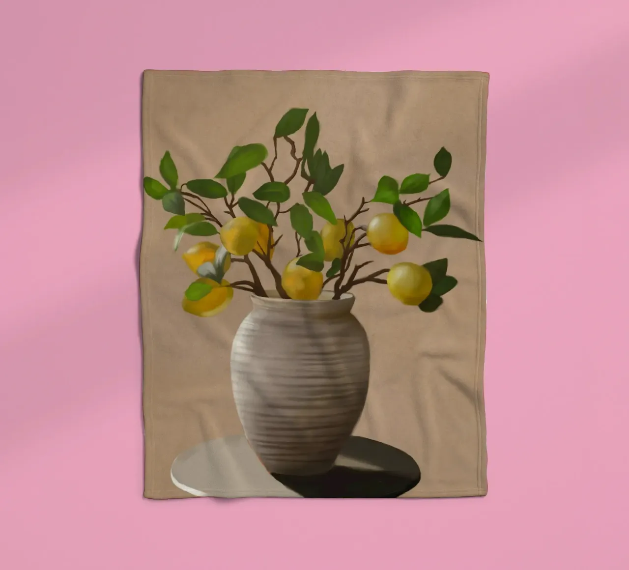 Zitronen Fleecedecke von Verse