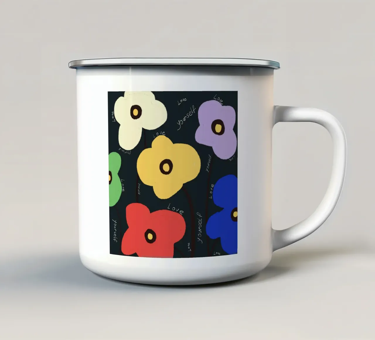 Fiorisce l'amore per se stessi tazza in smalto da LeaDArt
