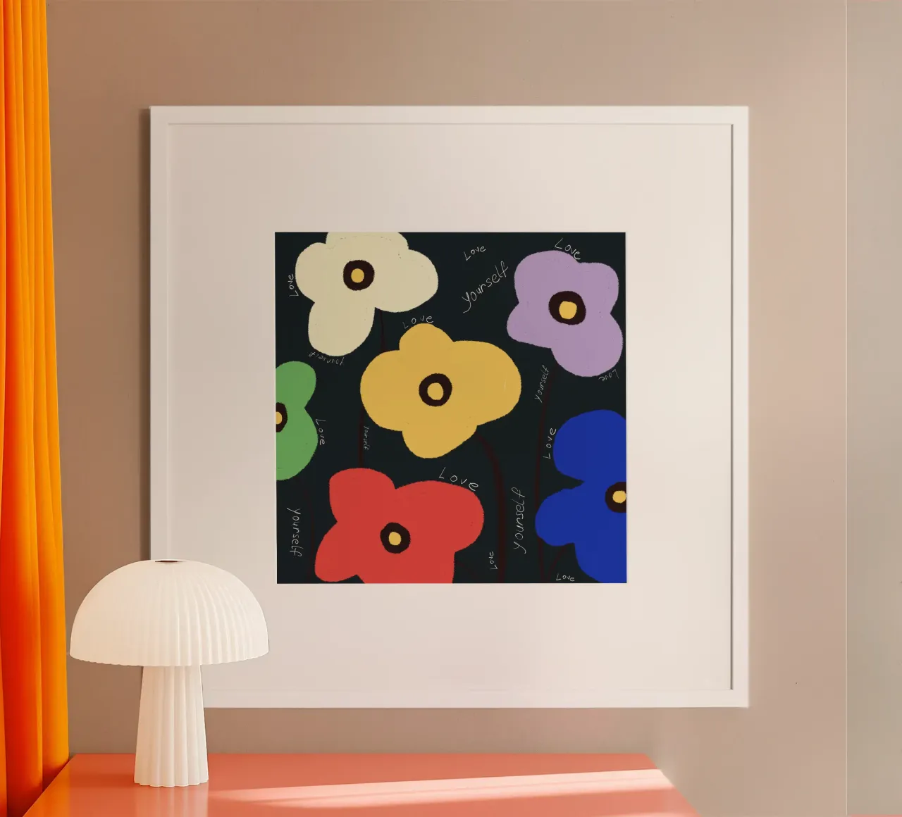 Fiorisce l'amore per se stessi poster con telaio in alluminio da LeaDArt