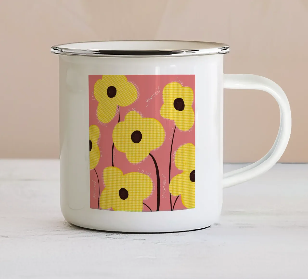 L'amore per se stessi fiorisce II tazza in smalto da LeaDArt