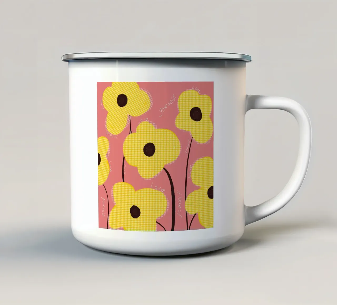 L'amore per se stessi fiorisce II tazza in smalto da LeaDArt