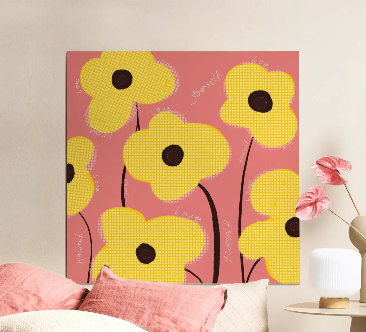 L'amore per se stessi fiorisce II poster con telaio in alluminio da LeaDArt