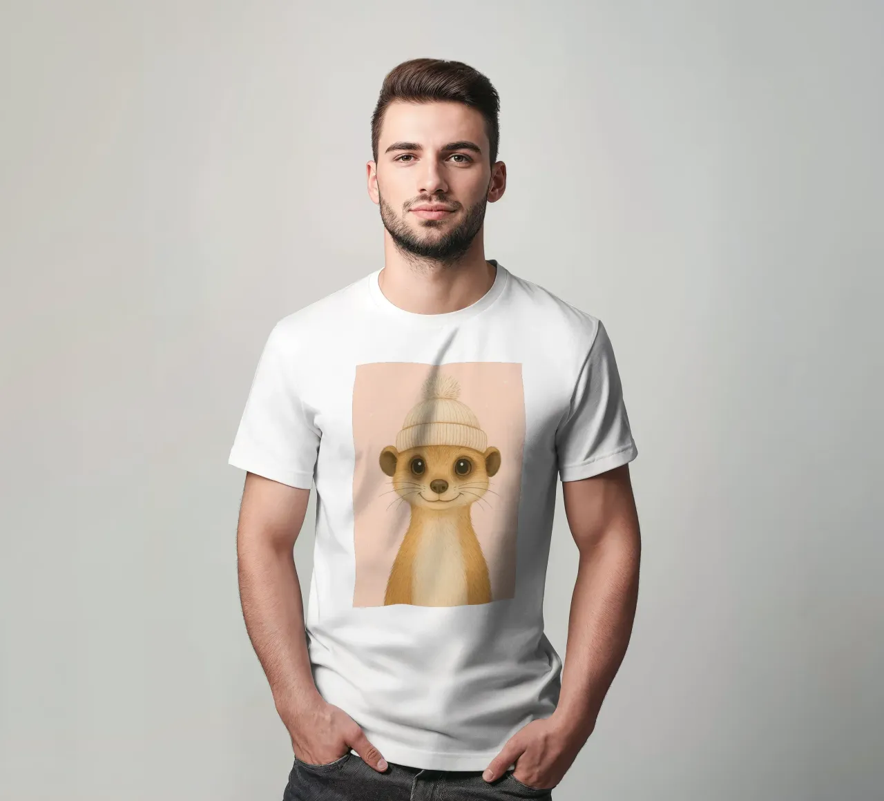 Meerkat in Beanie Cap t-shirt da Attaboy Dsgn