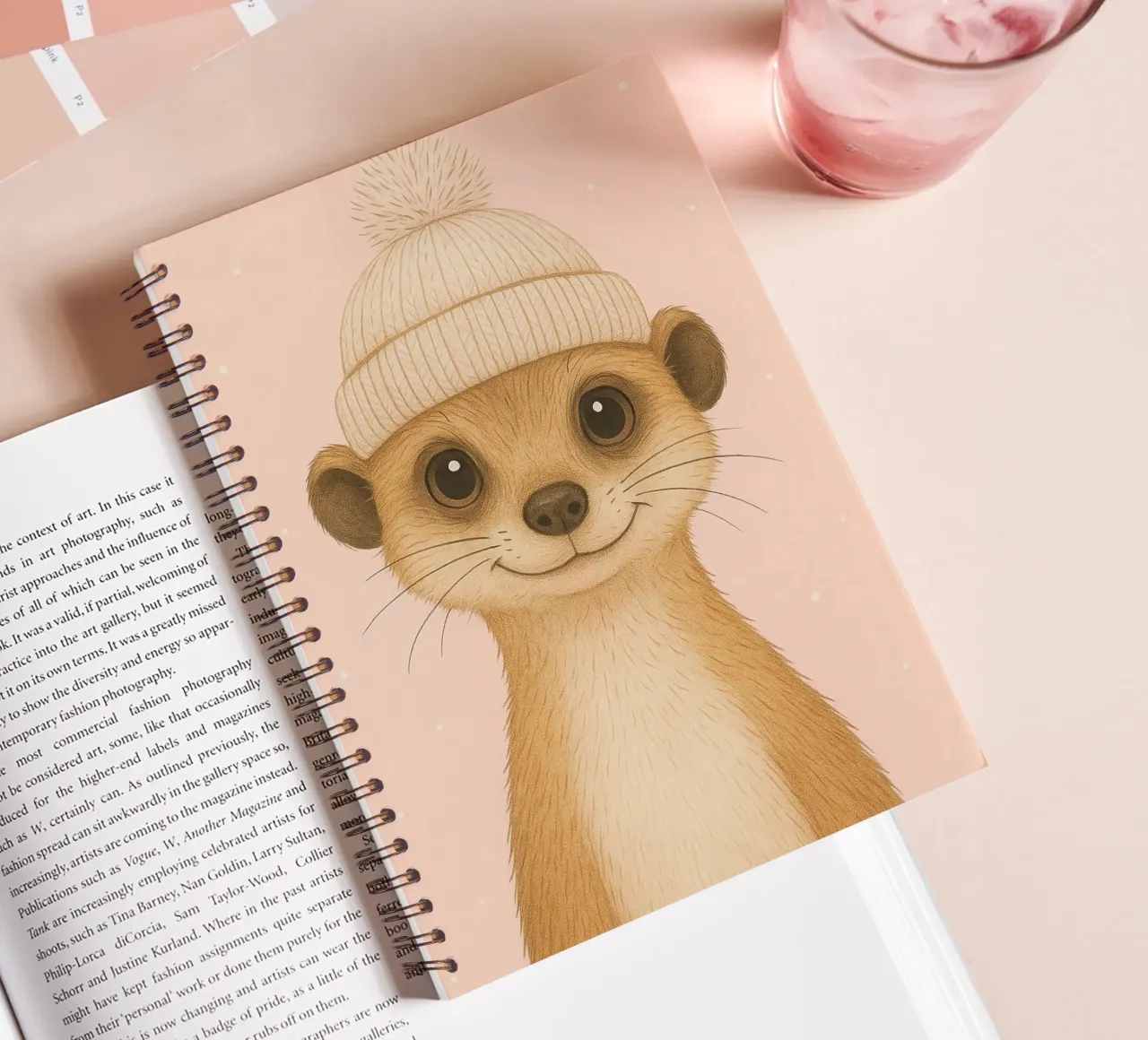 Meerkat in Beanie Cap spiral notebook by Attaboy Dsgn