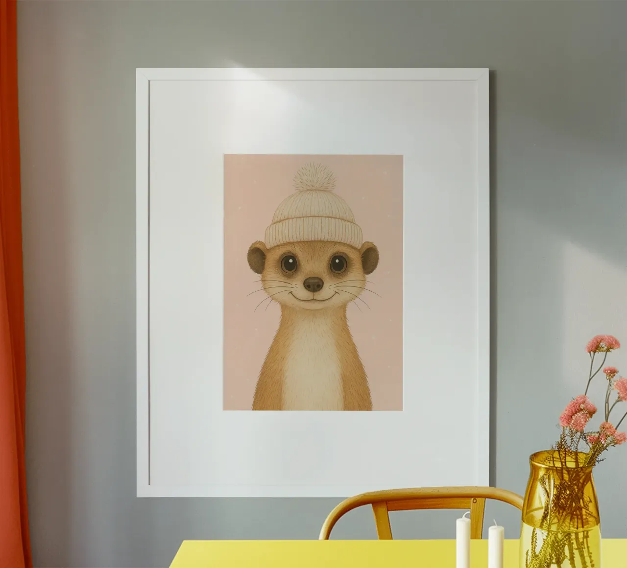 Meerkat in Beanie Cap carta hahnemühle da Attaboy Dsgn