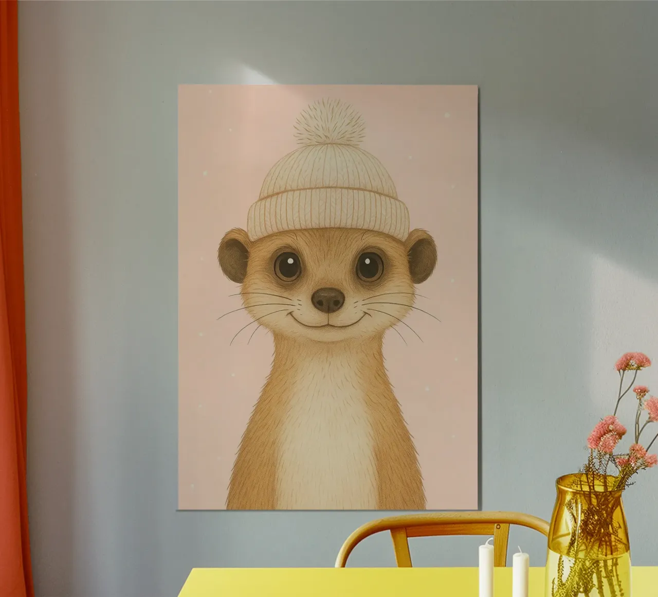 Meerkat in Beanie Cap carta hahnemühle da Attaboy Dsgn