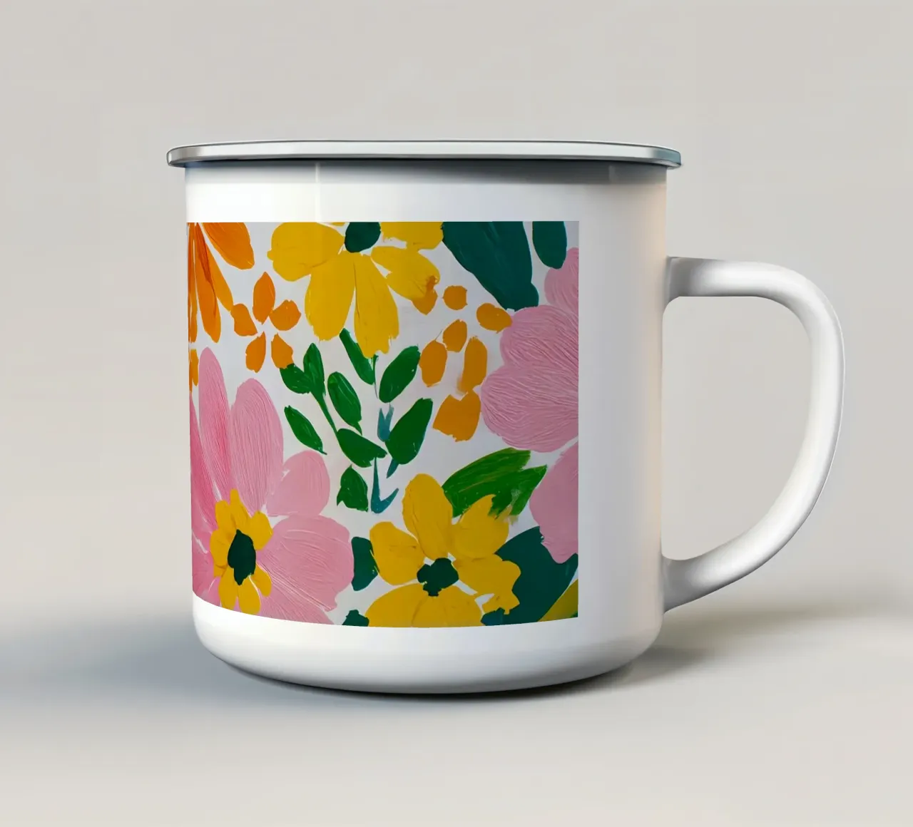 Fiori colorati tazza in smalto da IamHomeStudio