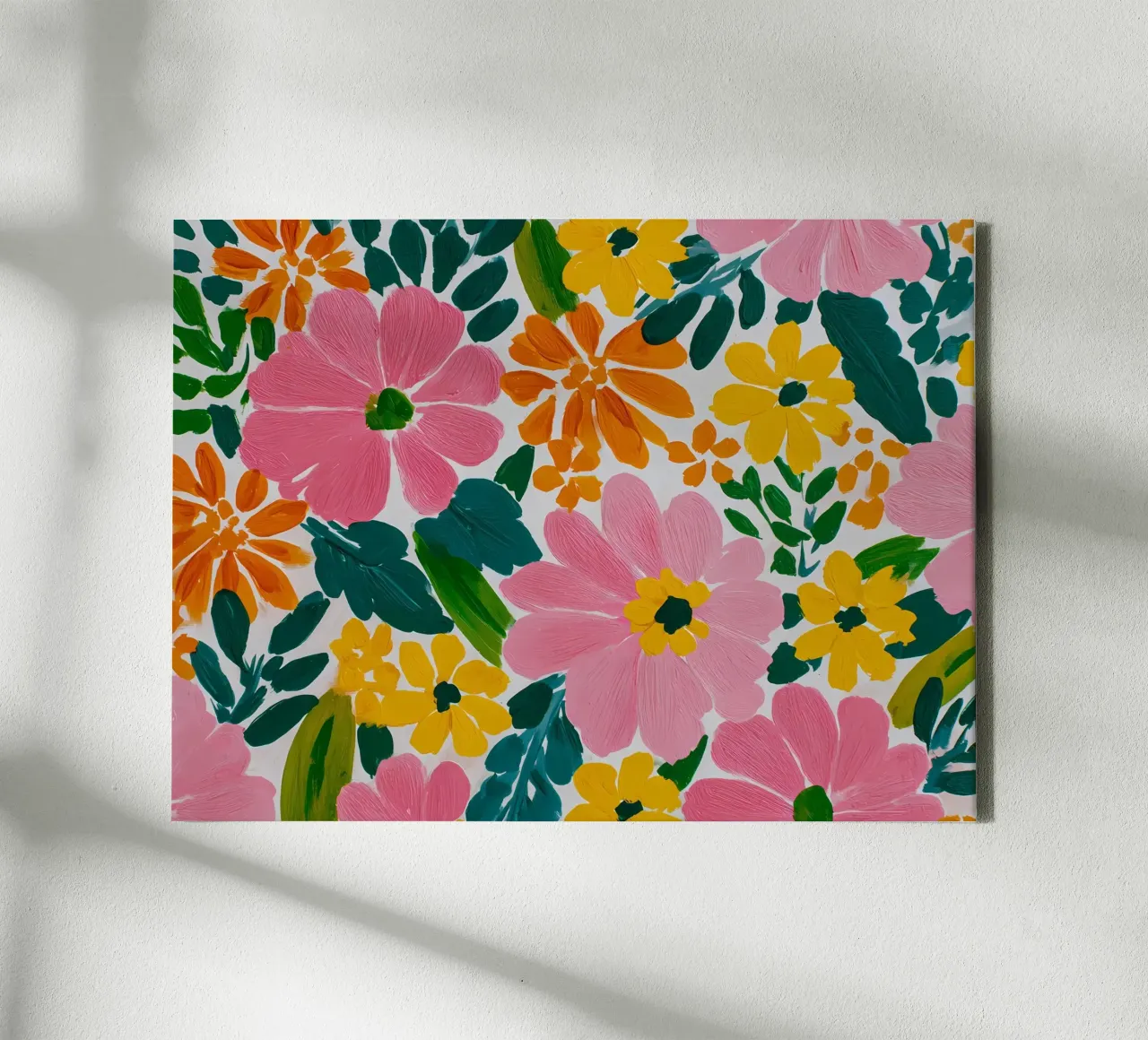 Fiori colorati tela con Cornice a cassetta da IamHomeStudio
