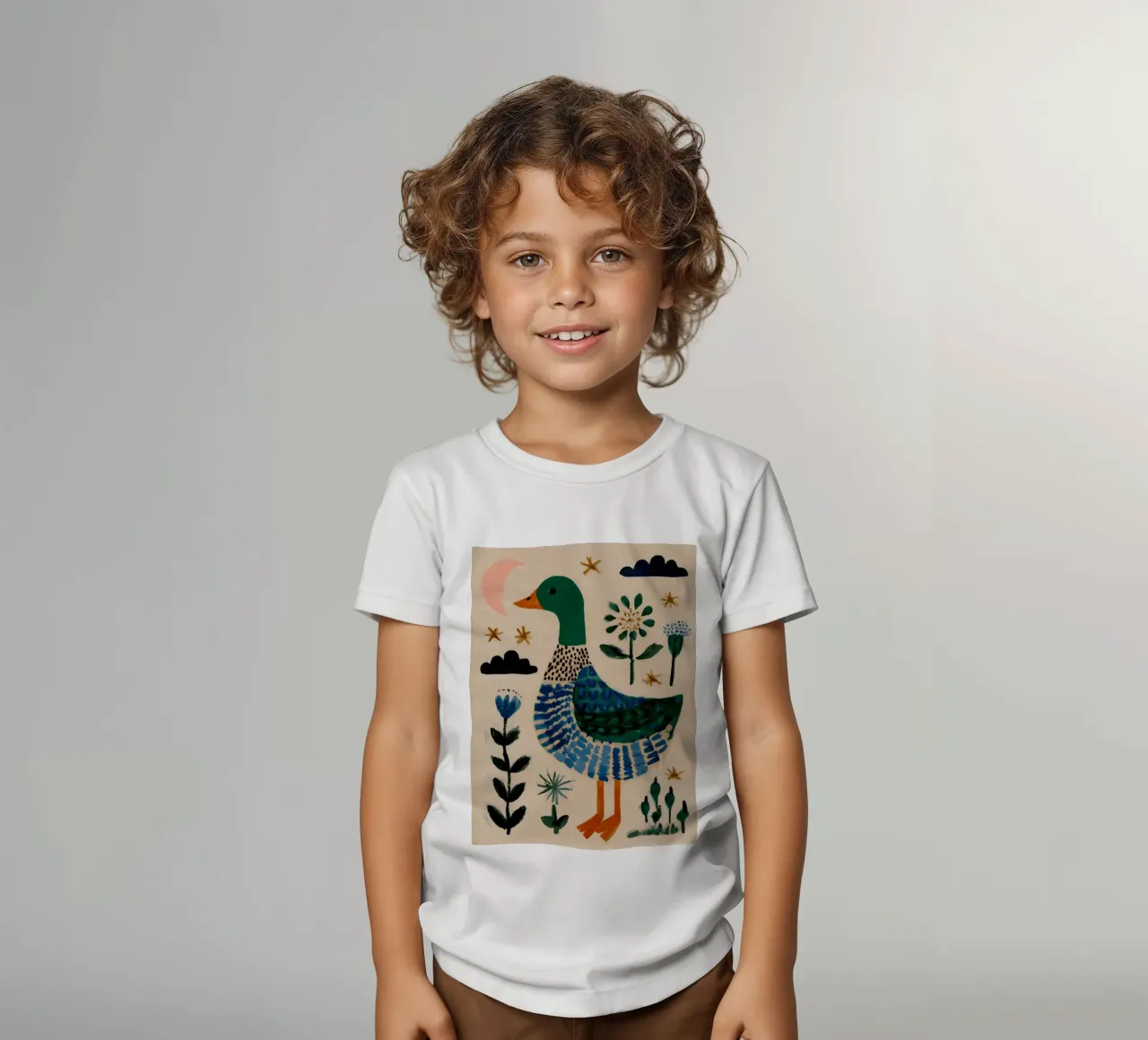 Cute Duck kids t-shirt by IamHomeStudio