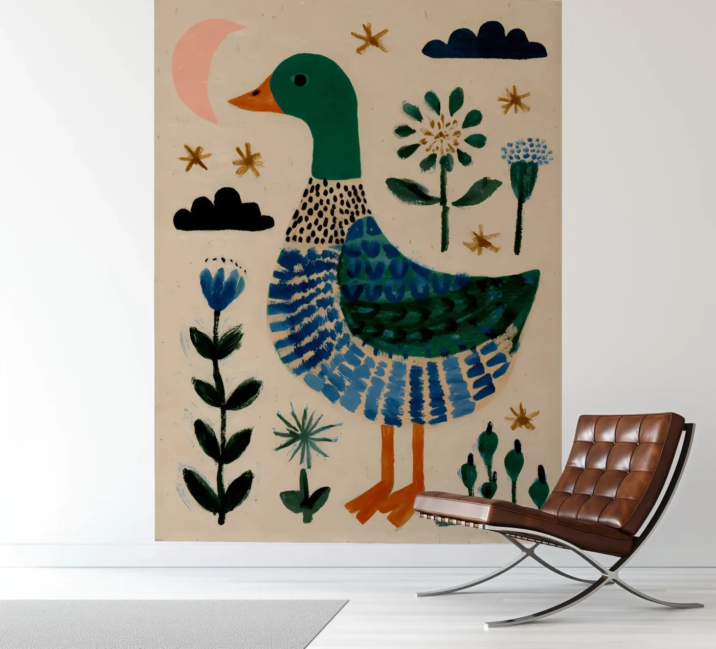 Schattige Eend fotobehang van IamHomeStudio