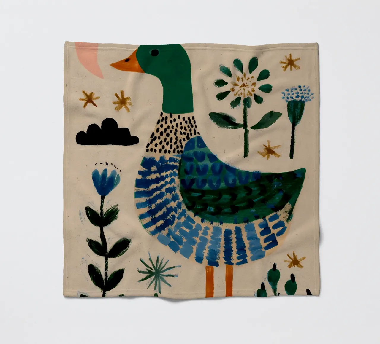 Schattige Eend fleecedeken van IamHomeStudio