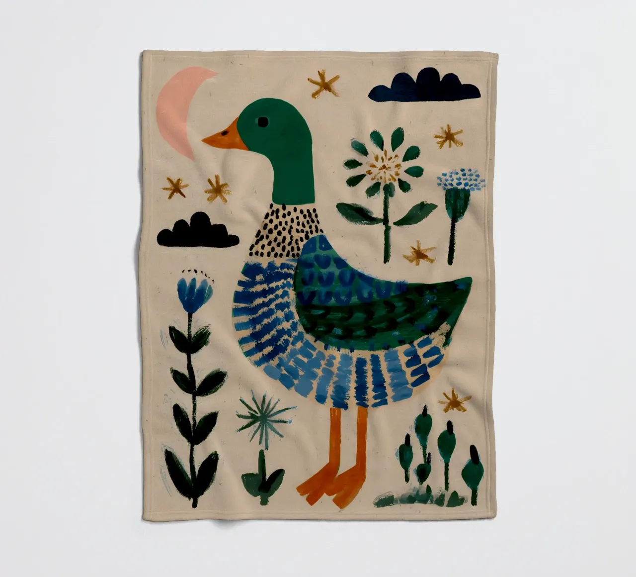 Schattige Eend fleecedeken van IamHomeStudio