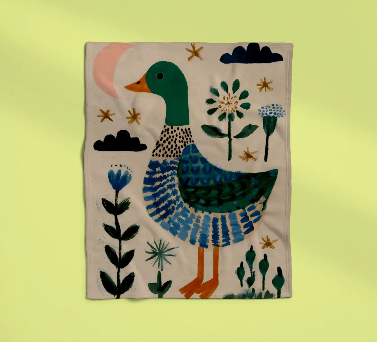 Schattige Eend fleecedeken van IamHomeStudio