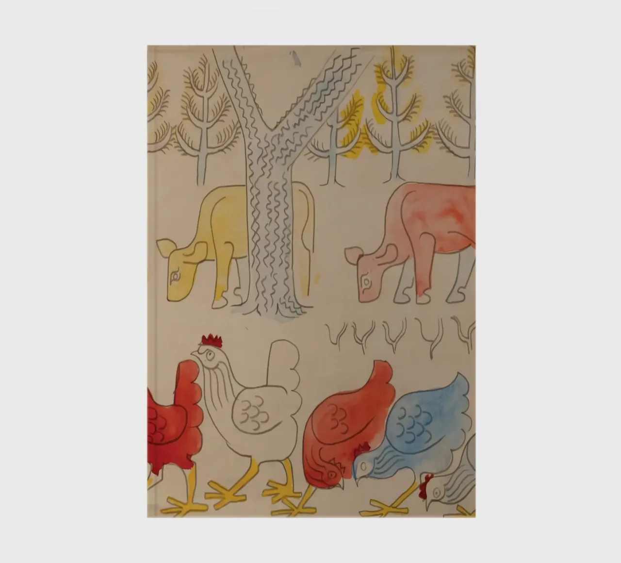 Cows and Roosters Under Trees notebook by Damian Jackson