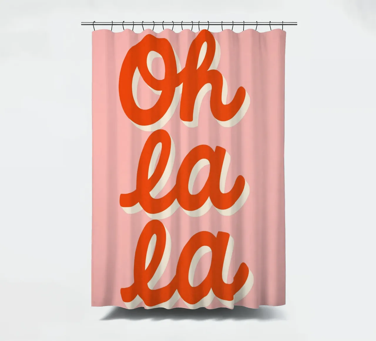 Oh la la – French Pop shower curtain by QuooodZ by MooodzArt