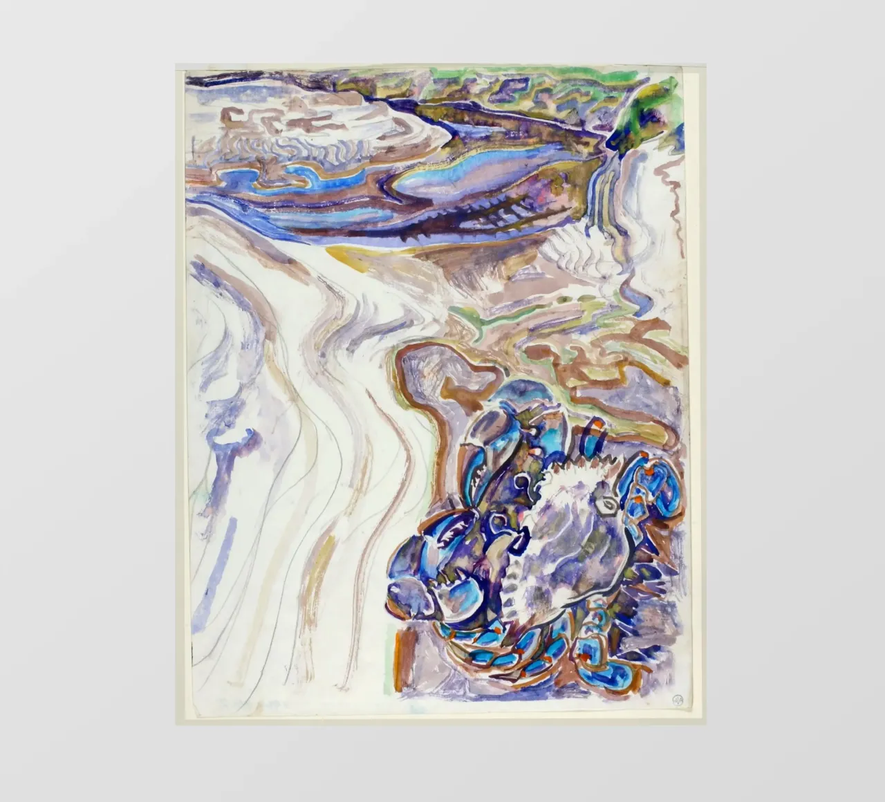 Granchio sulla spiaggia, 1950 telo in pvc da Damian Jackson