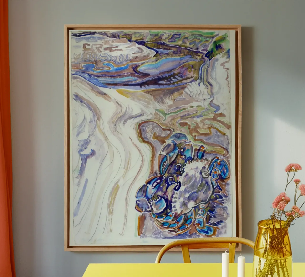 Crab on the Beach, 1950 canvas by Damian Jackson