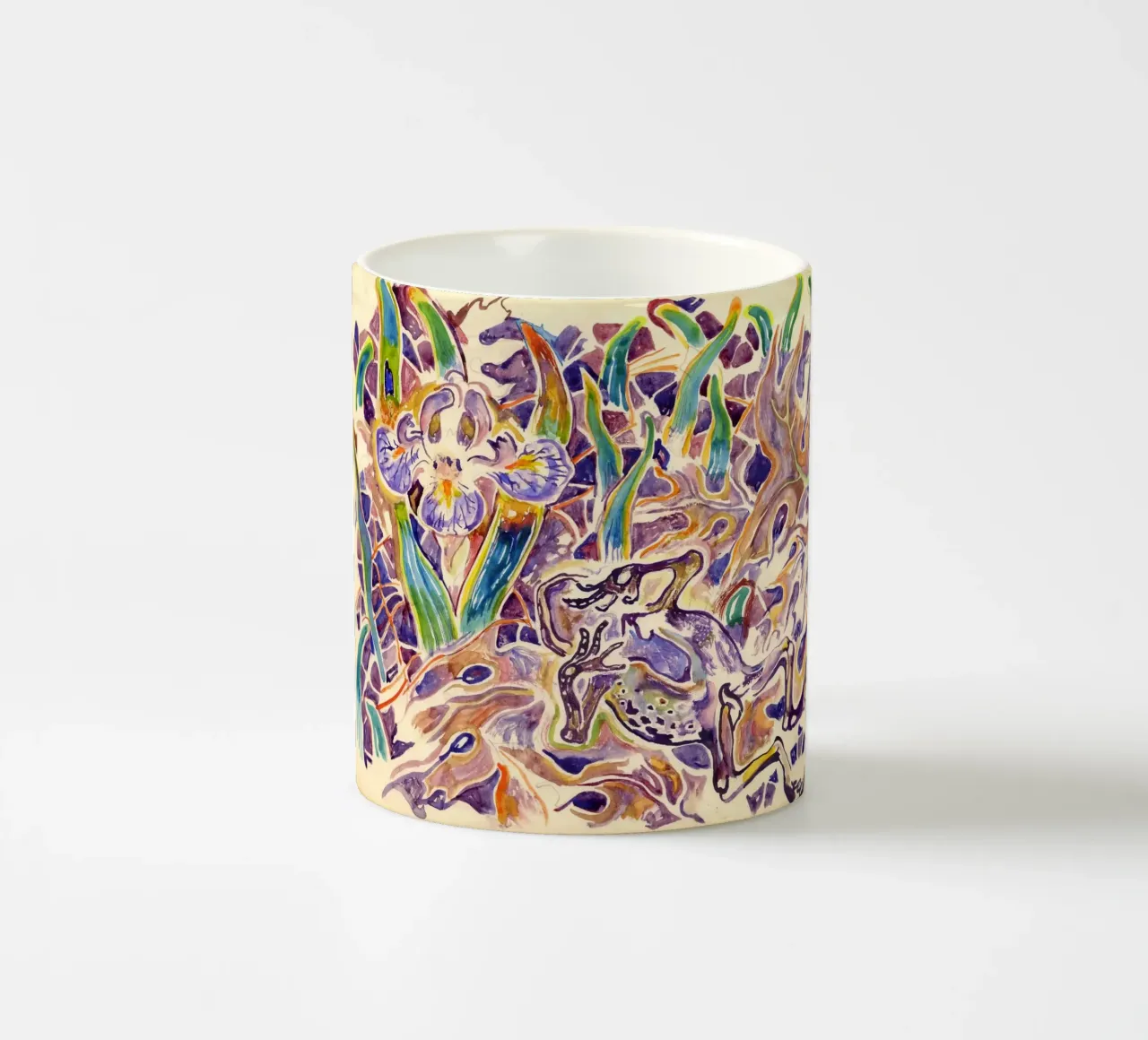 Rana con iris, 1960 tazza in ceramica da Damian Jackson
