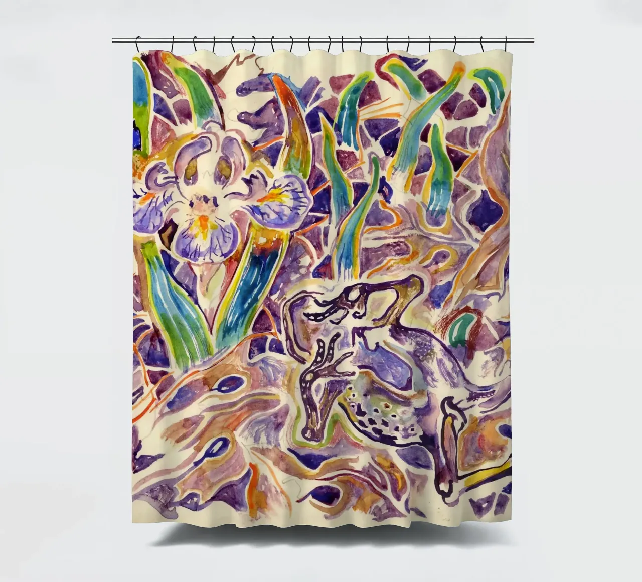 Rana con iris, 1960 tenda da doccia da Damian Jackson