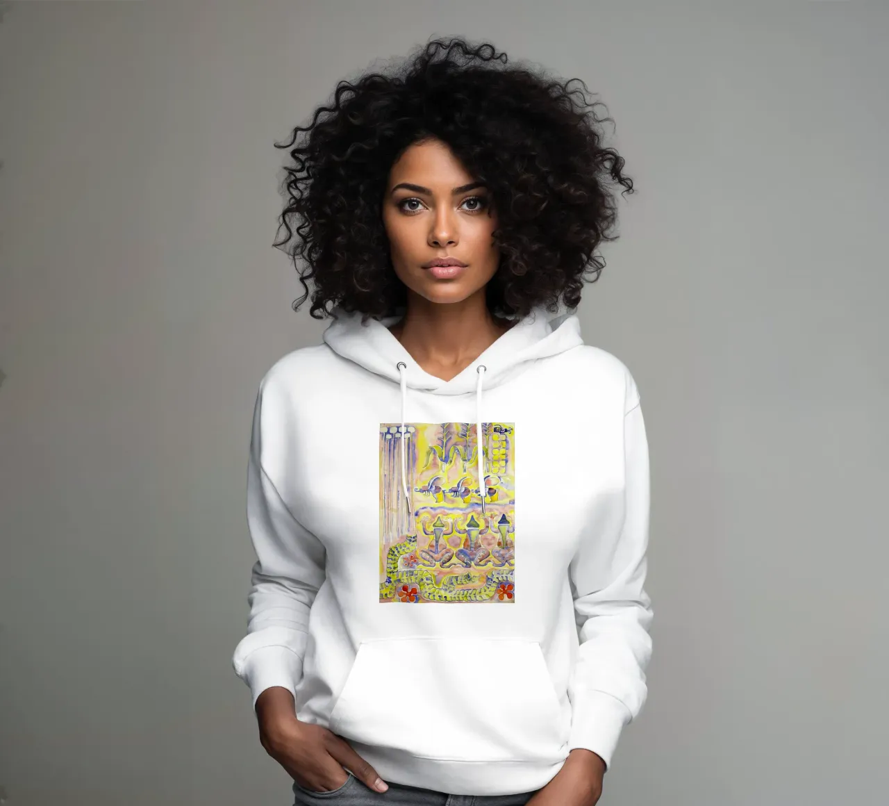 Rane, insetti e fiori felpa con cappuccio da Damian Jackson