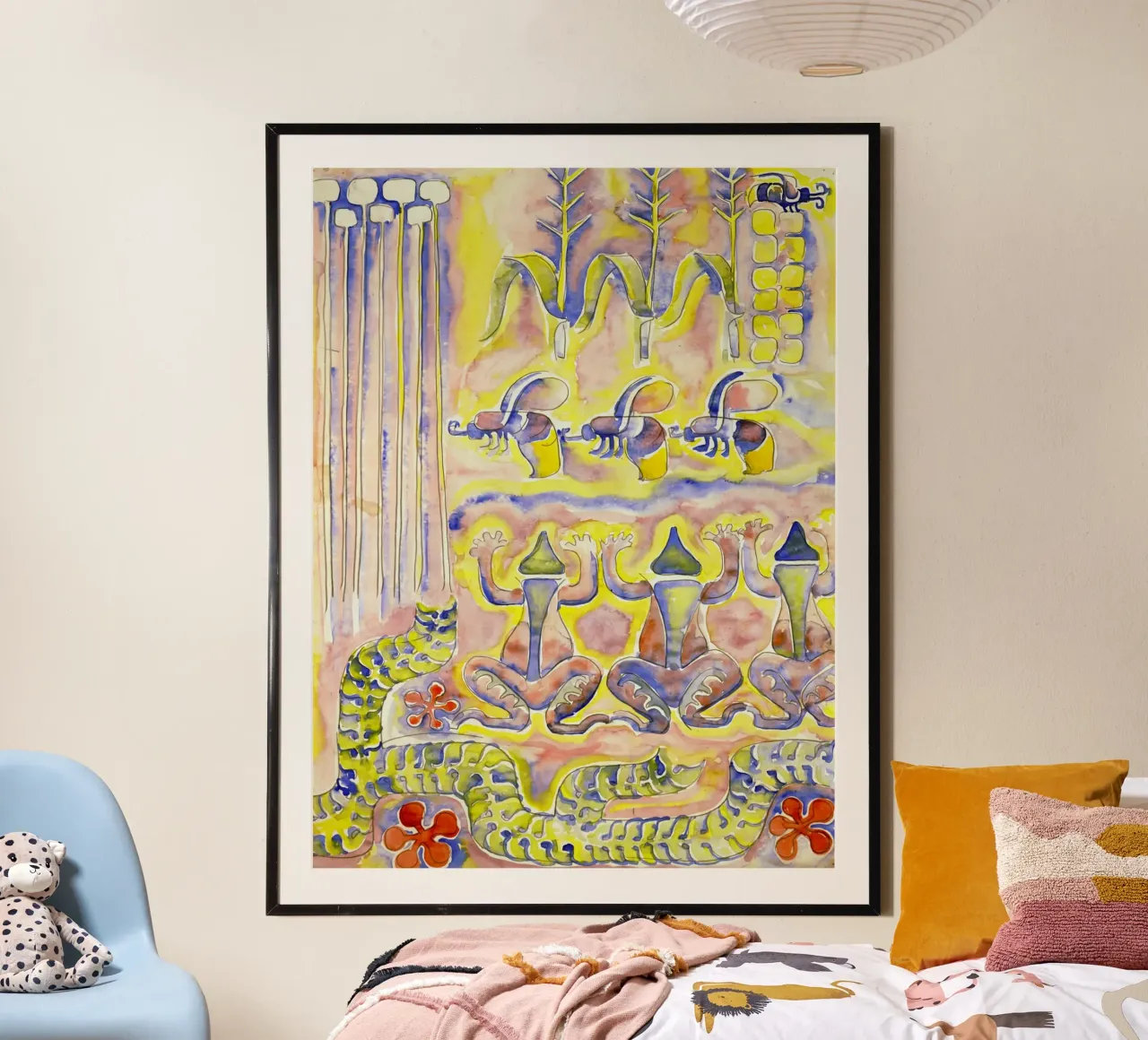 Rane, insetti e fiori poster con telaio in alluminio da Damian Jackson
