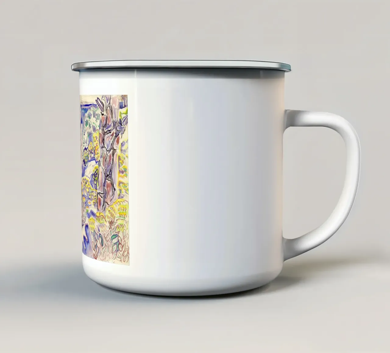 Verga d'oro sull'Isola di Horn tazza in smalto da Damian Jackson