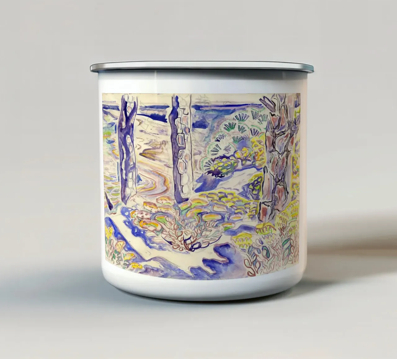 Verga d'oro sull'Isola di Horn tazza in smalto da Damian Jackson