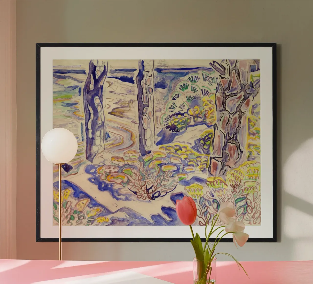 Verga d'oro sull'Isola di Horn poster con telaio in alluminio da Damian Jackson