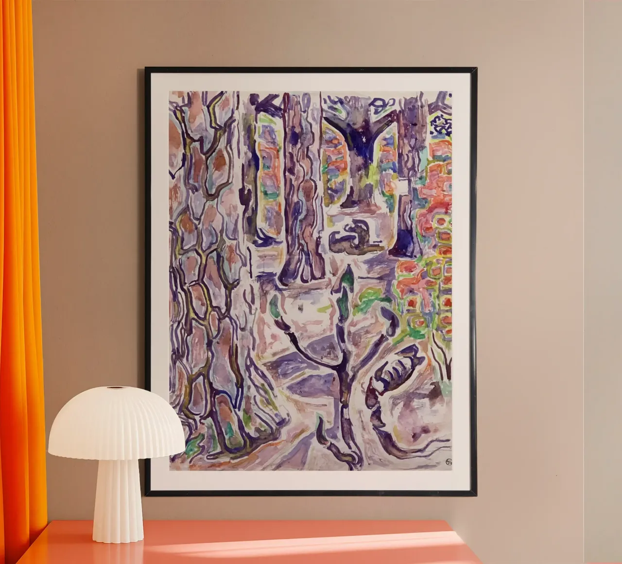 Isola di Horn, 1960 poster con telaio in legno da Damian Jackson