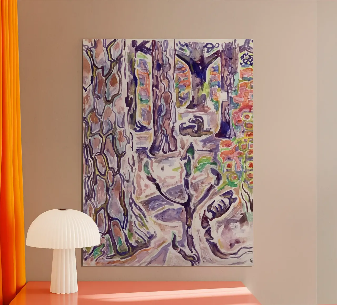 Isola di Horn, 1960 poster con telaio in legno da Damian Jackson
