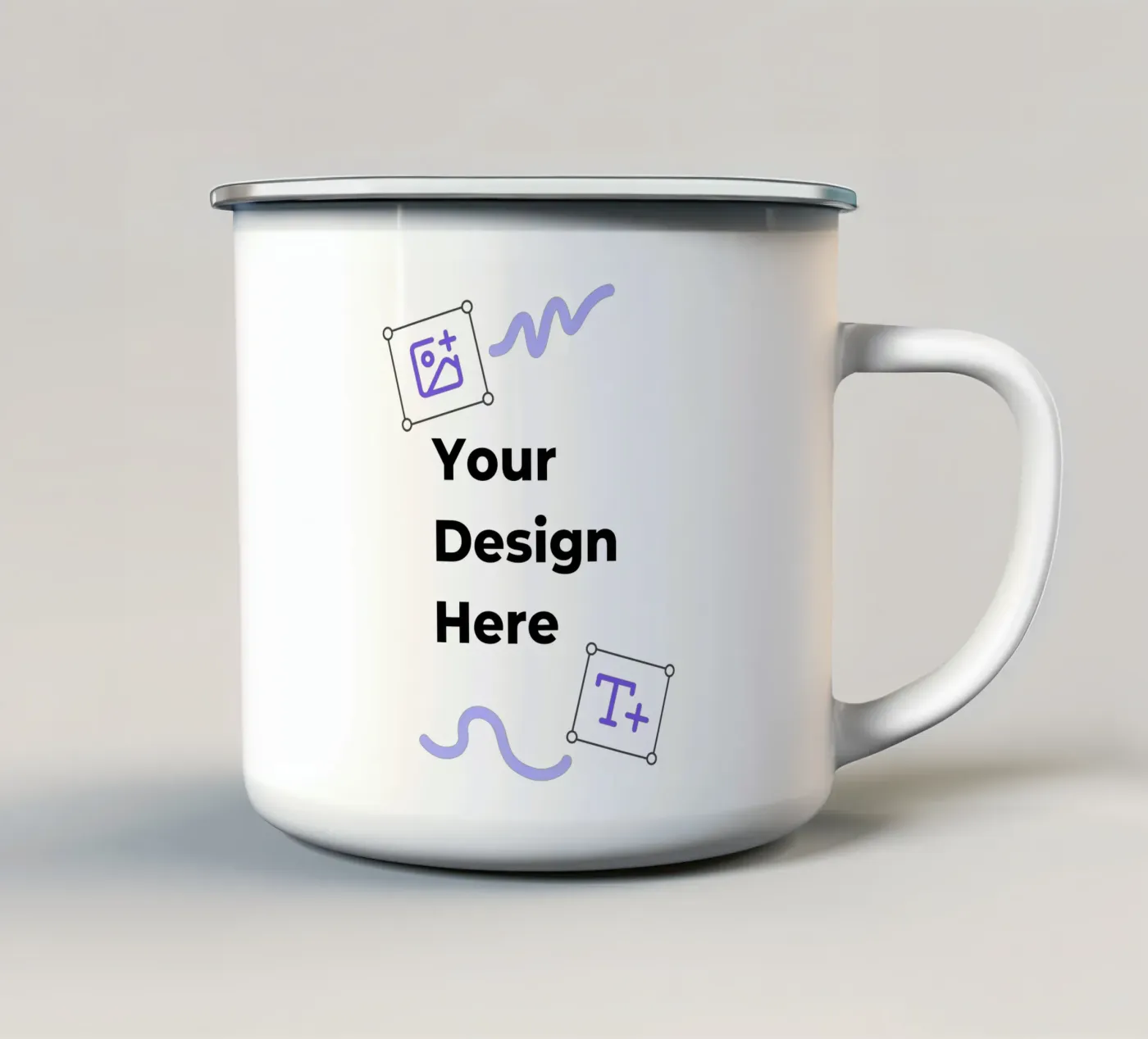Your Design Here enamel mug by JUNIQE