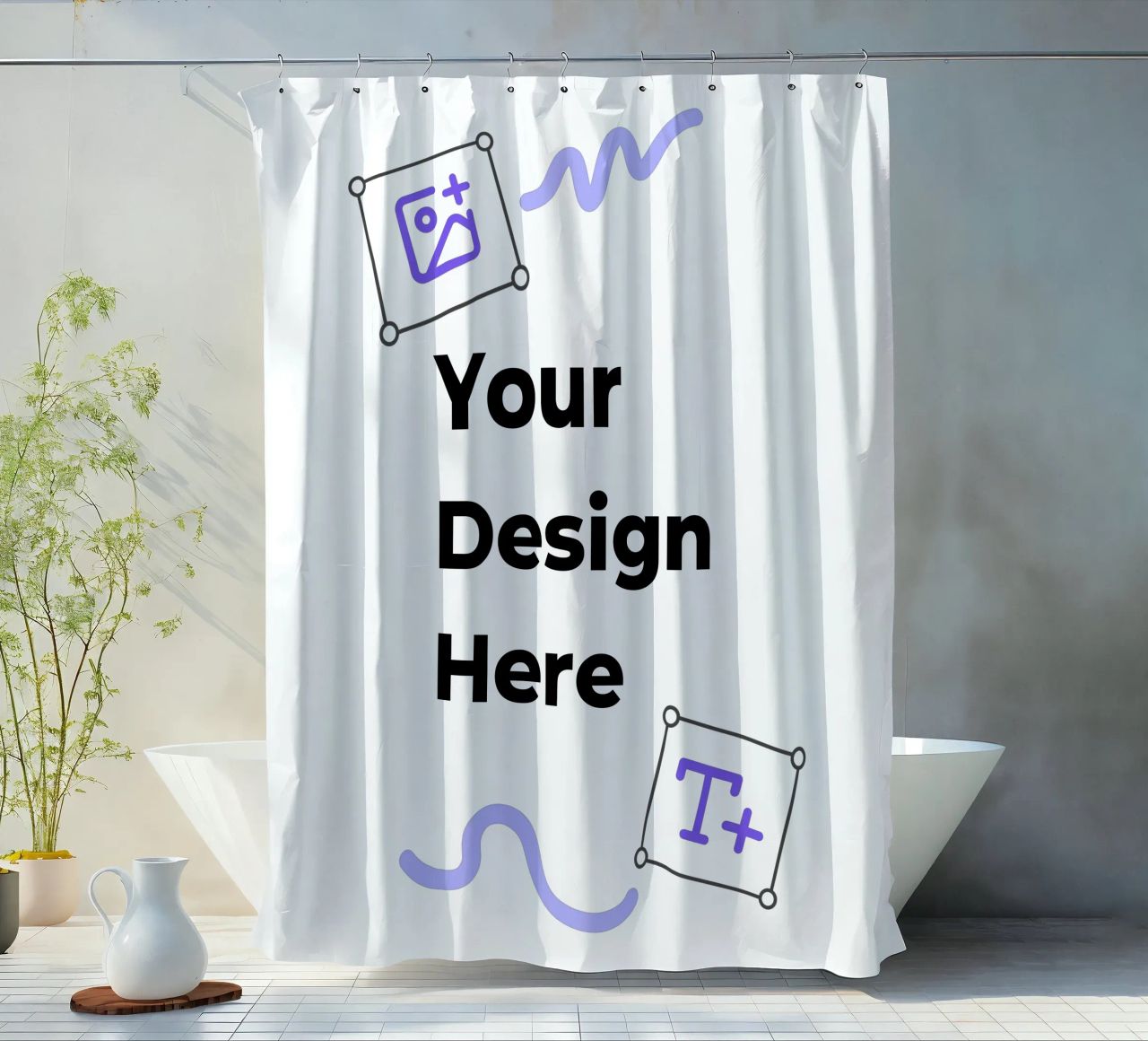 Your Design Here shower curtain by JUNIQE
