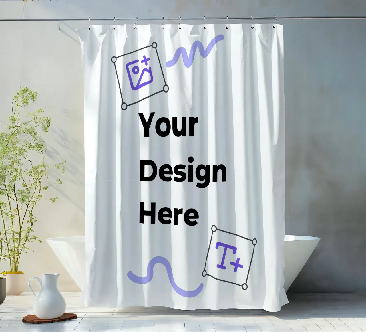 Your Design Here shower curtain by JUNIQE