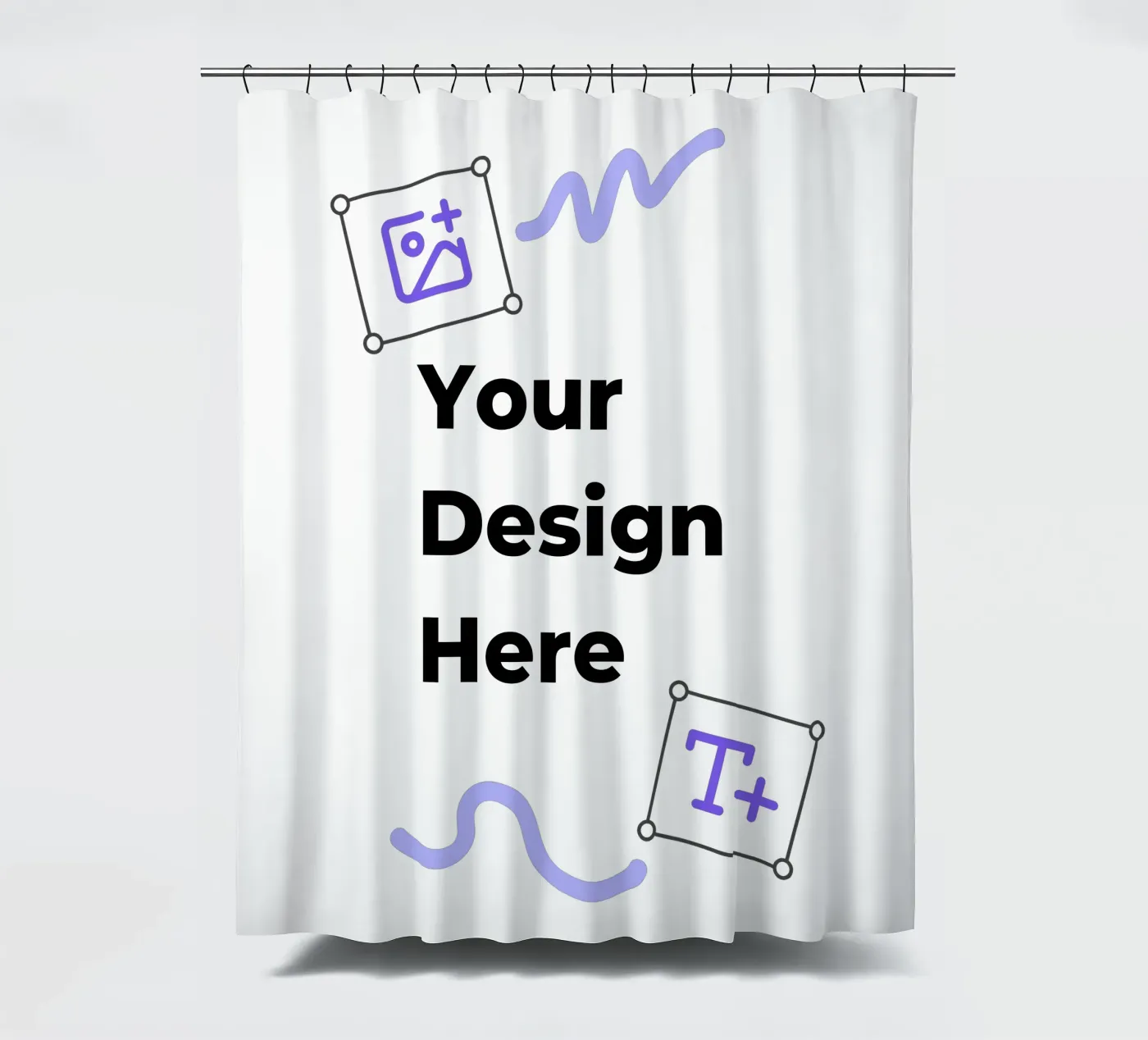 Your Design Here shower curtain by JUNIQE