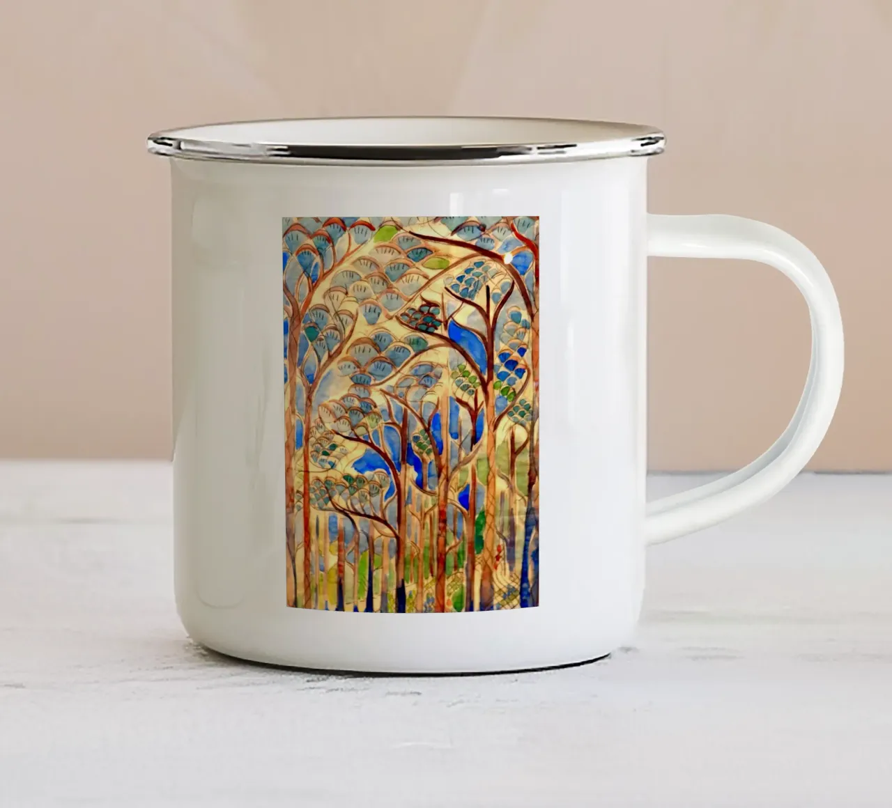 Ocean Springs tazza in smalto da Damian Jackson