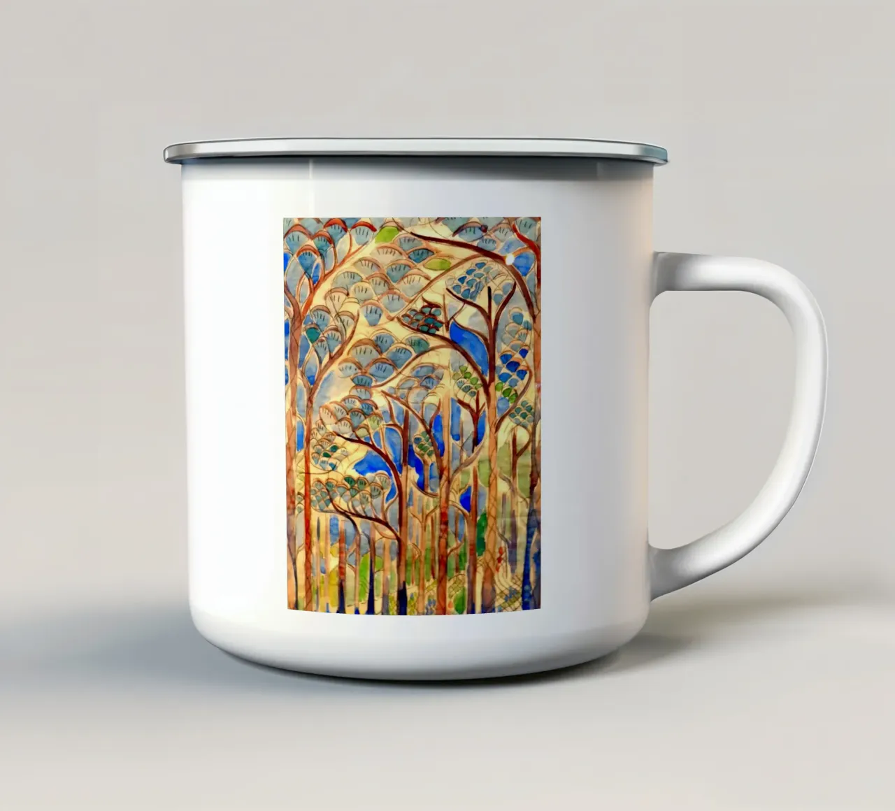 Ocean Springs tazza in smalto da Damian Jackson