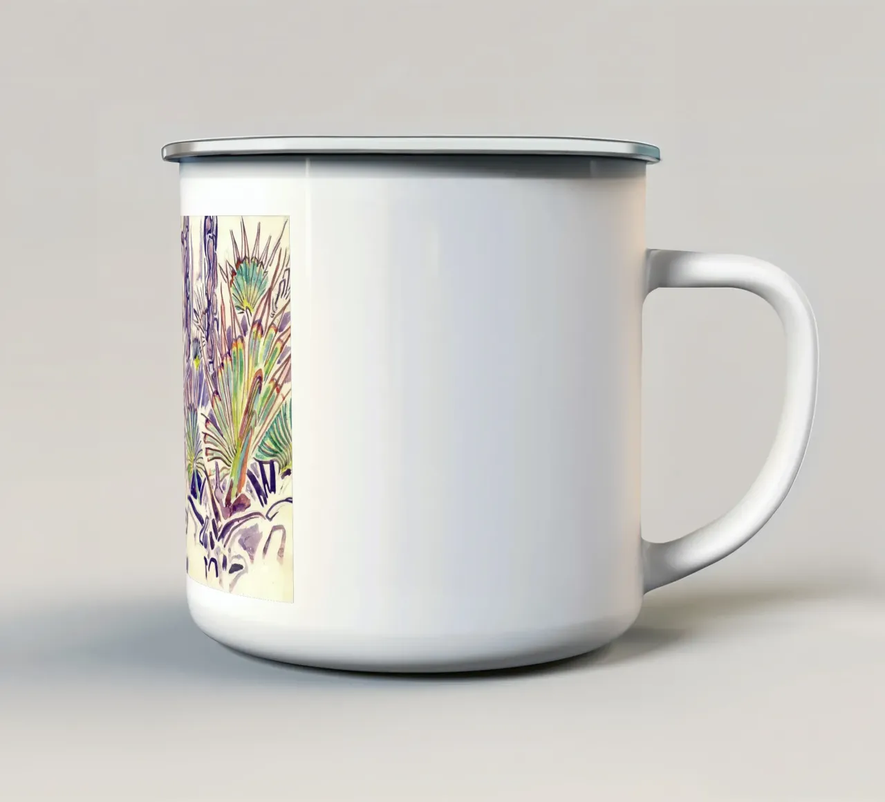 Palmette e pini tazza in smalto da Damian Jackson