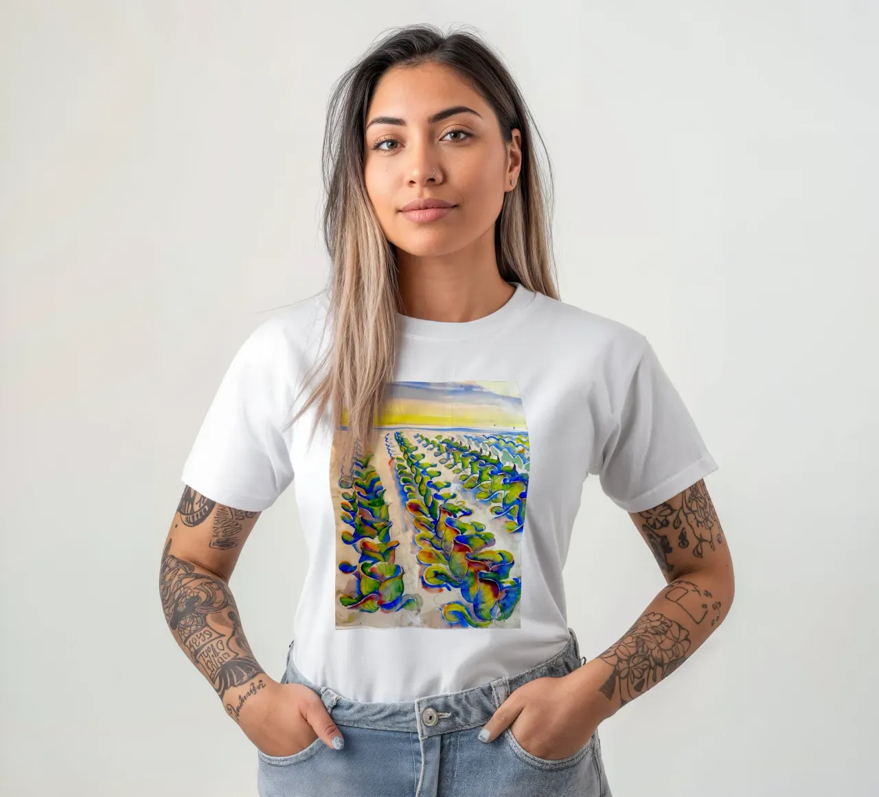 Rows of Cabbages t-shirt by Damian Jackson