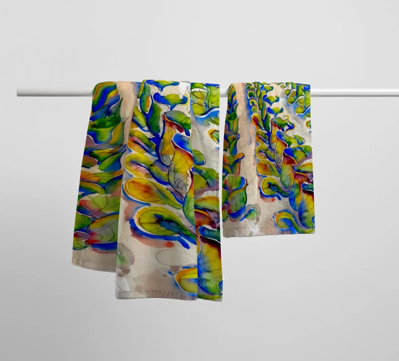 Rows of Cabbages towel by Damian Jackson