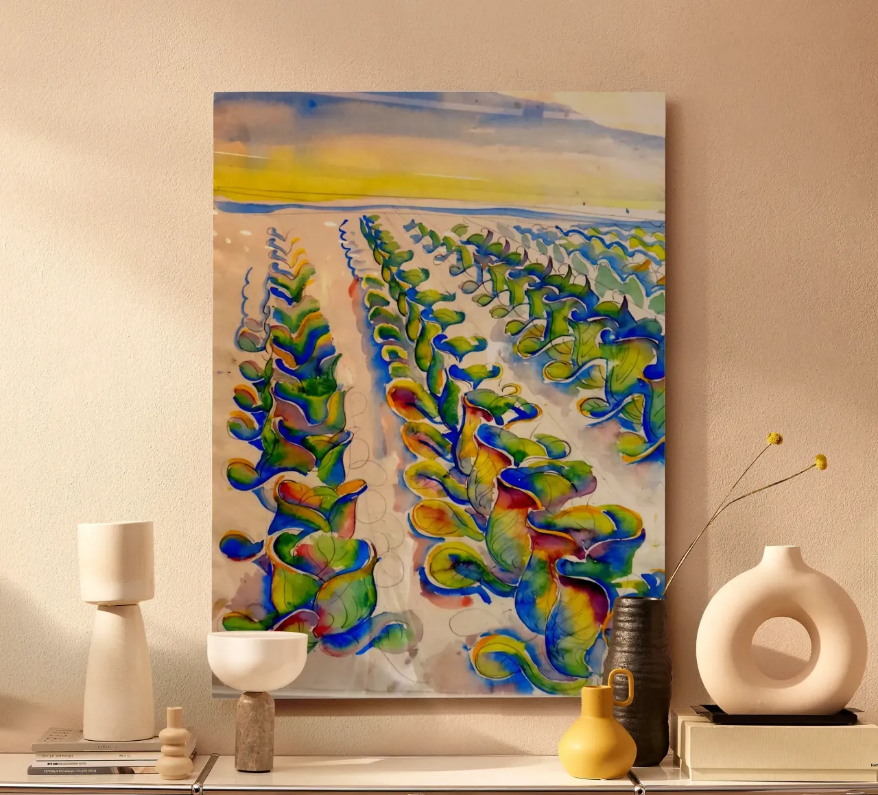 Rows of Cabbages forex plate by Damian Jackson