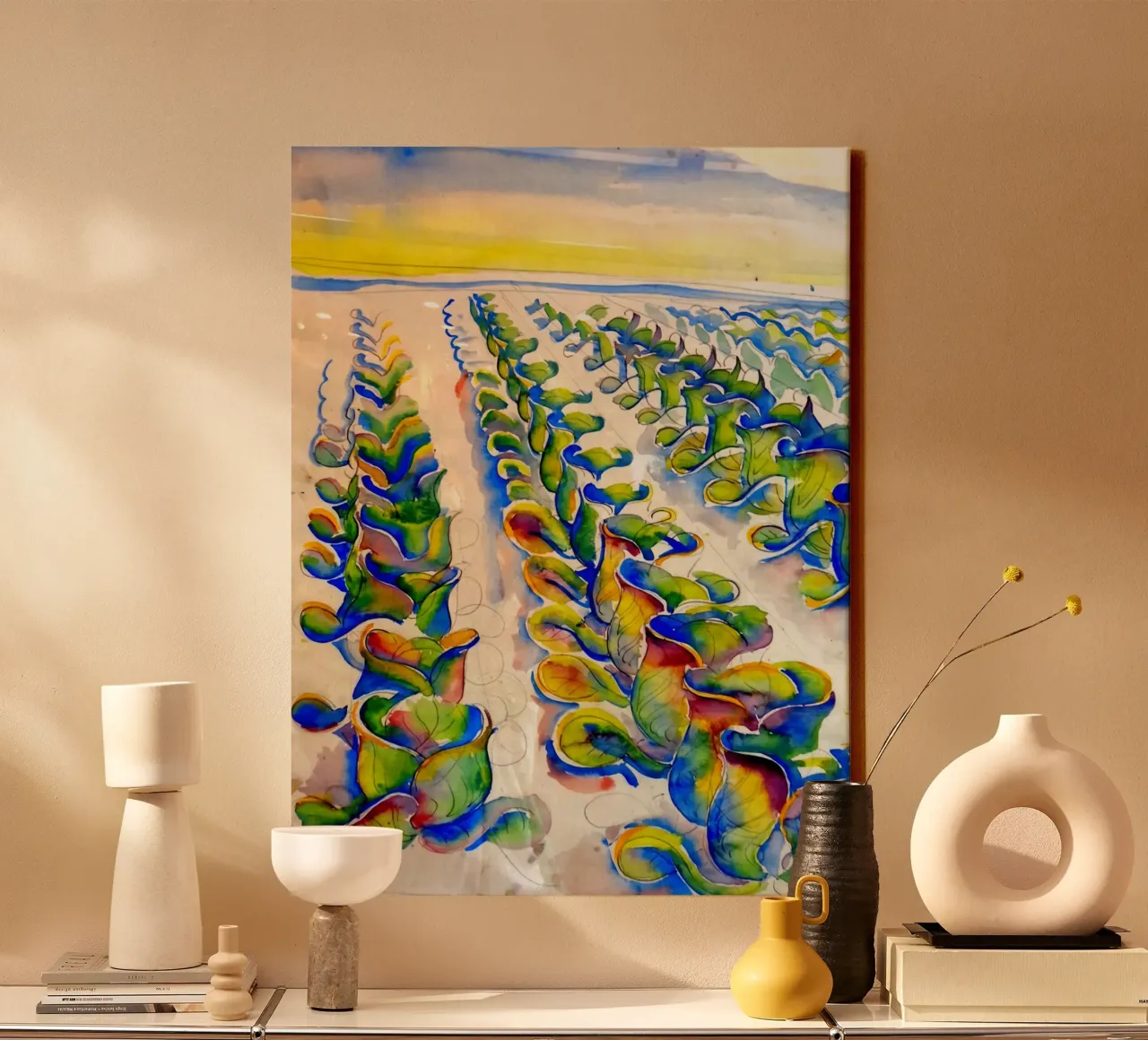 Rows of Cabbages canvas by Damian Jackson