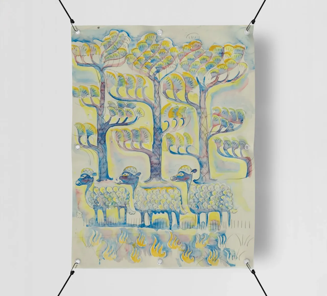 Pecore e pini telo in pvc da Damian Jackson