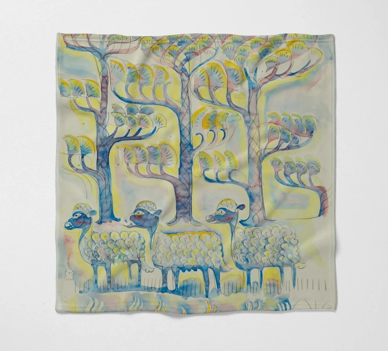 Pecore e pini coperta in pile da Damian Jackson